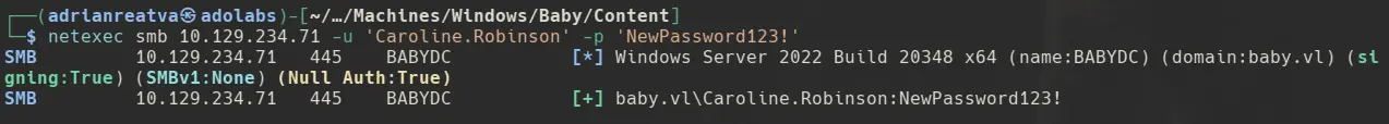 SMB authentication successful with the new password