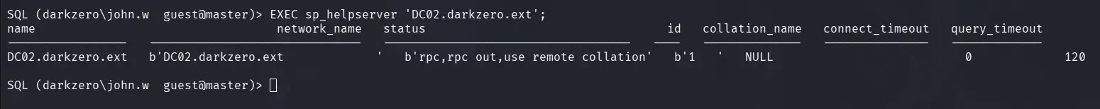 Linked server configuration details